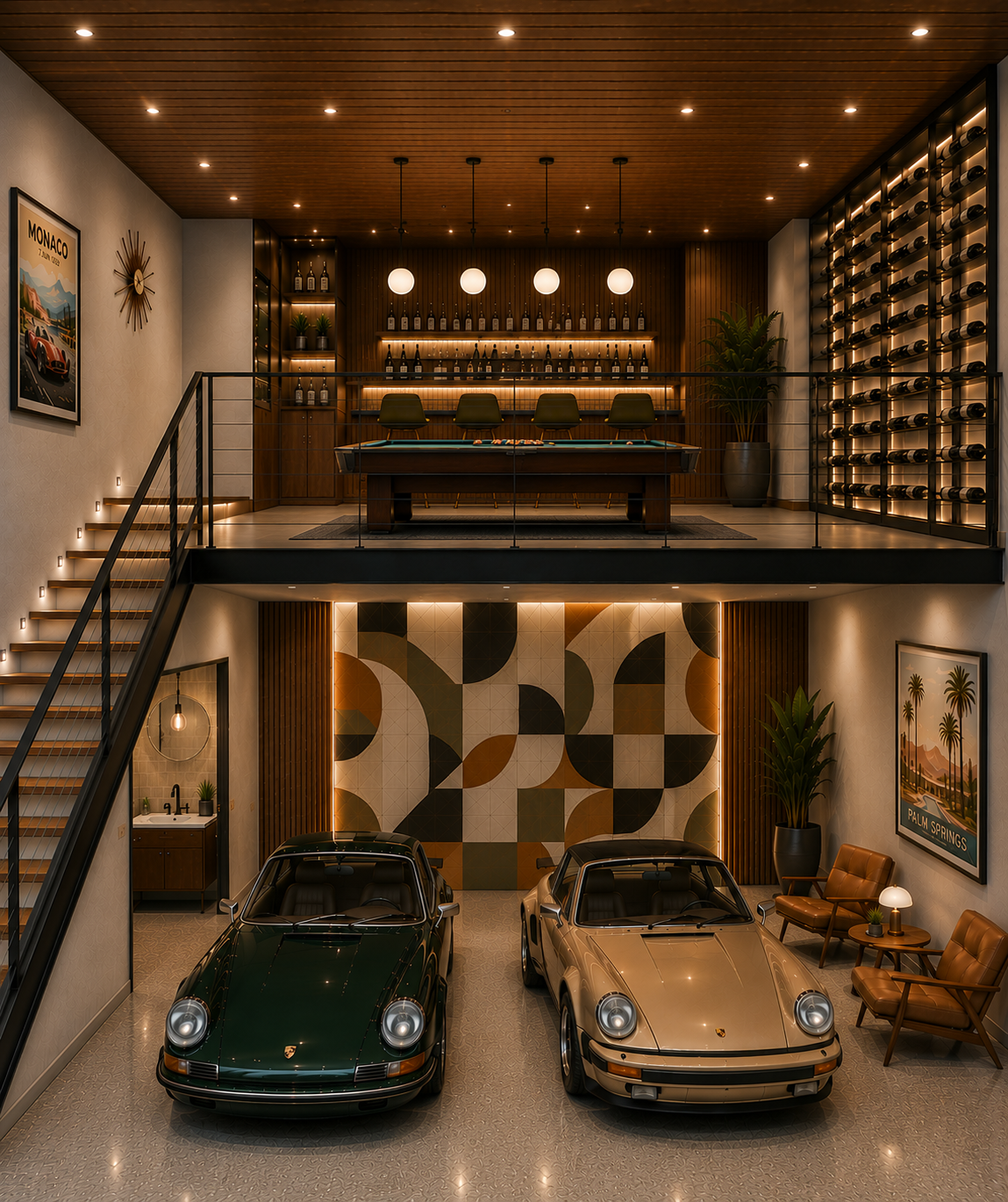 Vintage Porsche Mid Century Modern